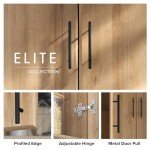 Prepac Elite Tall Garage Storage Cabinet & Pantry Storage Cupboard, 2-Door Freestanding Bathroom or Pantry Cabinet with Adjustable Shelves, 16" D x 32" W x 65" H, Oak