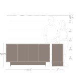 Prepac Natural Oak Finnley Sideboard Cabinet Buffet Cabinet with Storage Accent Cabinet for Living Room, Kitchen, Entryway Cabinet with Adjustable Shelves Push Latch System 16" D x 61.5" W x 30.75" H
