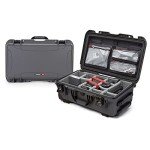 NANUK 935 Pro Photo Kit - Waterproof Carry-On Hard Case with Lid Organizer and Padded Divider & Wheels, Graphite