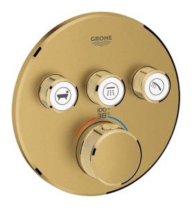 GROHE 29138GN0 Grohtherm Triple-Function Shower Thermostatic Valve Trim Kit, Brushed Cool Sunrise