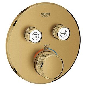 GROHE 29137GN0 Grohtherm SmartControl Dual-Function Shower Thermostatic Valve Trim Kit, Brushed Cool Sunrise
