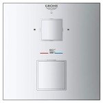 GROHE 24158000 Grohtherm Cube Dual Function 2-Handle Thermostatic Trim, Starlight Chrome