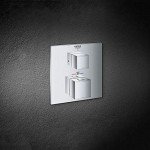 GROHE 24158000 Grohtherm Cube Dual Function 2-Handle Thermostatic Trim, Starlight Chrome