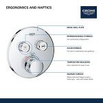 GROHE 29137GN0 Grohtherm SmartControl Dual-Function Shower Thermostatic Valve Trim Kit, Brushed Cool Sunrise
