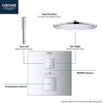 GROHE 24158000 Grohtherm Cube Dual Function 2-Handle Thermostatic Trim, Starlight Chrome