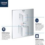 GROHE 24158000 Grohtherm Cube Dual Function 2-Handle Thermostatic Trim, Starlight Chrome