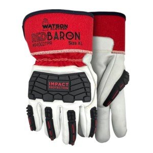Watson Gloves Red Baron Winter Work Gloves - Cowhide Leather, Impact Resistant, Heavy Sherpa Lining (Medium)