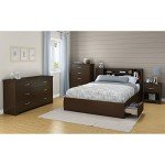 South Shore Furniture South Shore Fusion Nightstand, Pure White with Grooved Metal Handles
