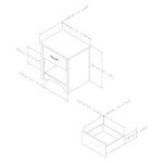 South Shore Furniture South Shore Fusion Nightstand, Pure White with Grooved Metal Handles