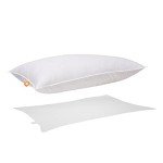 Canadian Down & Feather Co. - Firm Support White Goose Feather Pillow Queen Size - 255 TC Shell 100% Cotton - Filled in Canada