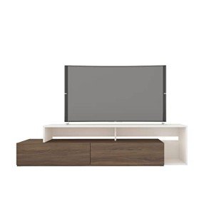 Nexera 72-Inch Tv Stand with 2 Drawers, Brown, 72-Inch