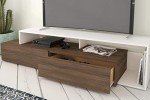 Nexera 72-Inch Tv Stand with 2 Drawers, Brown, 72-Inch