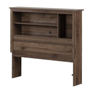 South Shore Furniture Yodi Bookcase Headboard, Twin, Natural Walnut