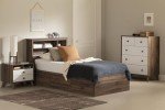 South Shore Furniture Yodi Bookcase Headboard, Twin, Natural Walnut