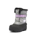 SOREL Children's Snow Commander Boot - Chrome Grey, Euphoric Lilac - 12