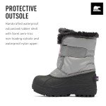 SOREL Children's Snow Commander Boot - Chrome Grey, Euphoric Lilac - 12