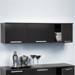 Prepac Coal Harbor Floating Cabinet, Wall Mounted Hutch with 3 Doors, Self Closing Hinges for Office, Living Room, and Bedroom Ideal for Storage and Organization, 12.5"D x 47.25"W x 13"H, Black
