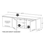 Prepac Coal Harbor Floating Cabinet, Wall Mounted Hutch with 3 Doors, Self Closing Hinges for Office, Living Room, and Bedroom Ideal for Storage and Organization, 12.5"D x 47.25"W x 13"H, Black