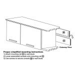 Prepac Coal Harbor Floating Cabinet, Wall Mounted Hutch with 3 Doors, Self Closing Hinges for Office, Living Room, and Bedroom Ideal for Storage and Organization, 12.5"D x 47.25"W x 13"H, Black