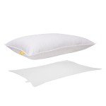 Canadian Down & Feather Co. - Medium Support Down Perfect White Feather & Down Pillow Standard Size - 240 TC Shell 100% Cotton - Oeko TEX Certified