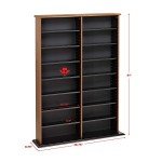 Prepac 2 Column Display Cabinet Media Storage, 38.75" Wide, Cherry