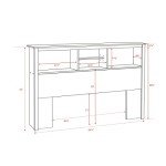 Prepac null Freestanding Full/Queen Headboard with Bookcase, Bookcase Style Headboard for Full/Queen Size Beds 11" D x 65.75" W x 43" H, Black, BSH-6643
