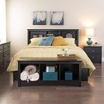 Prepac null Freestanding Full/Queen Headboard with Bookcase, Bookcase Style Headboard for Full/Queen Size Beds 11" D x 65.75" W x 43" H, Black, BSH-6643