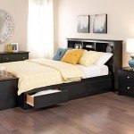 Prepac null Freestanding Full/Queen Headboard with Bookcase, Bookcase Style Headboard for Full/Queen Size Beds 11" D x 65.75" W x 43" H, Black, BSH-6643
