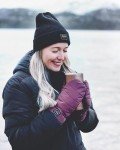 Watson Gloves Sustainable Winter Puffer Mitt for Women - Warm & Cozy, Snug Fitting Acrylic Knit Wrist, Taslon Back & Palm