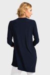 Joseph Ribkoff Womens Asymmetrical 3/4 Sleeve Tunic Style 161066J Color Midnight Blue Size 14