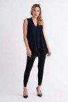 Joseph Ribkoff Womens Asymmetrical 3/4 Sleeve Tunic Style 161066J Color Midnight Blue Size 14