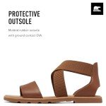 Sorel Women's Fashion Flat Sandal, Velvet Tan, Gum, 9