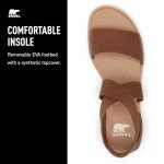 Sorel Women's Fashion Flat Sandal, Velvet Tan, Gum, 9