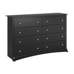 Prepac Sonoma 8 Drawer Double Dresser for Bedroom, Wide Chest of Drawers, Bedroom Furniture, Clothes Storage and Organizer, 17.25" D x 59" W x 37" H, Black, BDC-6338