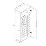 Prepac HangUps 30" Shoe Storage Cabinet, Cabinet Wall Mount, Wall Cabinet Storage for Shoes with 40 Cubbies, Ideal for Utility Room, Garage and Bedroom, 30" W x 72" H x 16" D, White