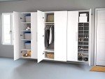 Prepac HangUps 30" Shoe Storage Cabinet, Cabinet Wall Mount, Wall Cabinet Storage for Shoes with 40 Cubbies, Ideal for Utility Room, Garage and Bedroom, 30" W x 72" H x 16" D, White