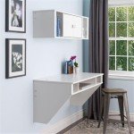 Prepac Contemporary Floating Cabinet, Wall Mounted Floating Desk Hutch with 2 Doors for Office, Living Room, and Bedroom, Ideal for Files, Folders and Books Organization, ‎12"D x 42.5"W x 13"H, White