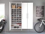 Prepac HangUps 30" Shoe Storage Cabinet, Cabinet Wall Mount, Wall Cabinet Storage for Shoes with 40 Cubbies, Ideal for Utility Room, Garage and Bedroom, 30" W x 72" H x 16" D, White