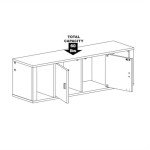 Prepac Contemporary Floating Cabinet, Wall Mounted Floating Desk Hutch with 2 Doors for Office, Living Room, and Bedroom, Ideal for Files, Folders and Books Organization, ‎12"D x 42.5"W x 13"H, White