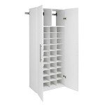 Prepac HangUps 30" Shoe Storage Cabinet, Cabinet Wall Mount, Wall Cabinet Storage for Shoes with 40 Cubbies, Ideal for Utility Room, Garage and Bedroom, 30" W x 72" H x 16" D, White
