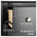 Prepac Sonoma 8 Drawer Double Dresser for Bedroom, Wide Chest of Drawers, Bedroom Furniture, Clothes Storage and Organizer, 17.25" D x 59" W x 37" H, Black, BDC-6338