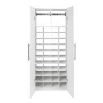 Prepac HangUps 30" Shoe Storage Cabinet, Cabinet Wall Mount, Wall Cabinet Storage for Shoes with 40 Cubbies, Ideal for Utility Room, Garage and Bedroom, 30" W x 72" H x 16" D, White