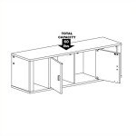 Prepac Contemporary Floating Cabinet, Wall Mounted Floating Desk Hutch with 2 Doors for Office, Living Room, and Bedroom, Ideal for Files, Folders and Books Organization, ‎12"D x 42.5"W x 13"H, White