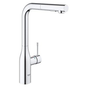 GROHE 30271000 Essence New 1-Handle L-Spout Kitchen Faucet in Starlight Chrome