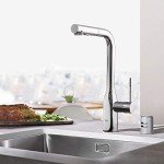 GROHE 30271000 Essence New 1-Handle L-Spout Kitchen Faucet in Starlight Chrome
