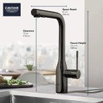 GROHE 30271000 Essence New 1-Handle L-Spout Kitchen Faucet in Starlight Chrome