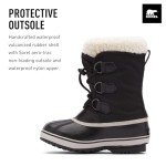 SOREL Children's Yoot Pac Nylon Waterproof Boot - BLACK - 6