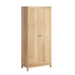 Prepac Yaletown 72" Tall Storage Cabinet with Wood Legs, Pantry Cabinet with 3 Adjustable Shelves, Bathroom, Kitchen and Home Organization in Natural Oak, 16" D x 32" W x 72" H