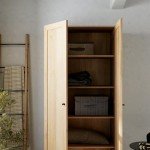 Prepac Yaletown 72" Tall Storage Cabinet with Wood Legs, Pantry Cabinet with 3 Adjustable Shelves, Bathroom, Kitchen and Home Organization in Natural Oak, 16" D x 32" W x 72" H