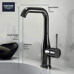 GROHE 2348600A Essence, Single Hole Single-Handle L-Size Bathroom Faucet 1.2 GPM, Chrome